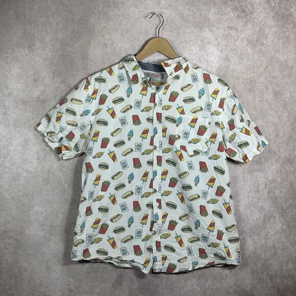 Siverlake Shirt Mens‎ Large White Junk Food Fast Food Button Up Short Sleeves - Picture 2 of 10